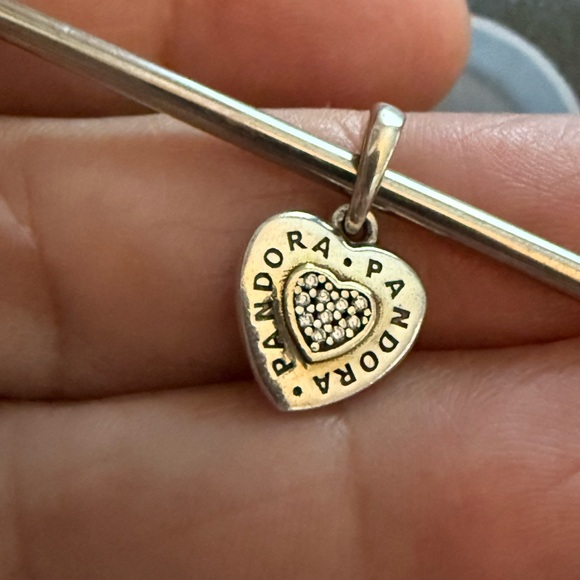 Pandora Gold and Silver Heart Pendant - Picture 1 of 7